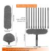 Extendable Duster, Microfiber Ceiling Cleaner, Spider Web Remover, Ergonomic Grip Handle, Flexible Brush Head, Long Reach, for Fan Shelf Wall Lampshade Cleaning Stainless Steel view 2