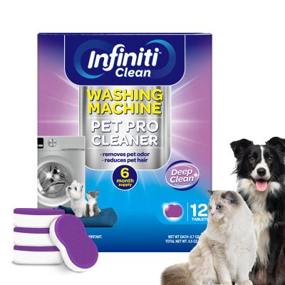 Washing Machine Cleaning Tablets 12 Pack Formulated for Pet Owners 240ml Washing Machine Cleaning Tablets Deep Cleaner Descaler for HE Top and Front Loading Washing Machines