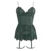Sexy Lingerie for Women Lace Teddy Bodysuit Boudoir Chemise Plus Size Exotic Underwear Mesh Garter (Green, S) view 4