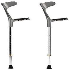 OGLFGLNY Forearm Crutches Adjustable Cane Forearm Crutches -weight Arm Cuff Crutch - Adjustable, Comfortable Wrist Handle, Standard and Tall Adults,weight Aluminum Li