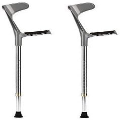 OGLFGLNY Forearm Crutches Adjustable Cane Forearm Crutches -weight Arm Cuff Crutch - Adjustable, Comfortable Wrist Handle, Standard and Tall Adults,weight Aluminum Li