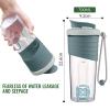 700ml Shaker Bottle Protein Shaker Cup BPA Free Plastic Sports Clear Water Bottle with Mixing Ball Wide Mouth Leakproof and Portable (Blue) view 3