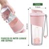 700ml Shaker Bottle Protein Shaker Cup BPA Free Plastic Sports Clear Water Bottle with Mixing Ball Wide Mouth Leakproof and Portable (Pink) view 3
