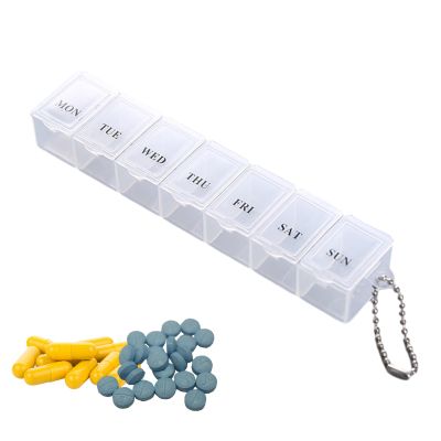 Pill Box 7 Days Pill Box 7 Days Rainbow Pill Box 7 Day Pill Box Tablet Organiser Tablets Weekly Box Medicine Box Mini Pill Sorter for Travel