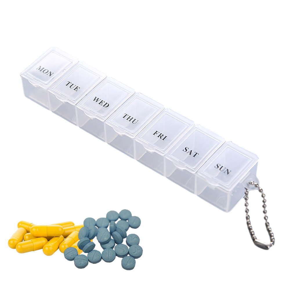 Pill Box 7 Days Pill Box 7 Days Rainbow Pill Box 7 Day Pill Box Tablet Organiser Tablets Weekly Box Medicine Box Mini Pill Sorter for Travel