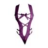 2025 Womens Lingerie Sexy Deep V Neck B-abydoll Floral Lace Cut Out Sleepwear O-ne Piece Nightgown Chemise (Purple, XL) view 2
