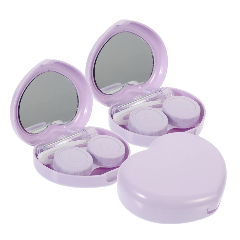 PACKOVE 3 Sets Lens Cases with Mirror Portable Pp Contact-Lens Storage Box Small Size Lightweight Travel Kit Suitable for Backpack and Bag