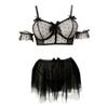 Women's Sexy Lace Lingerie Set Comfortable Mesh Chemise Nightwear for Home Leisure with Detailed Size (Black, M) view 2
