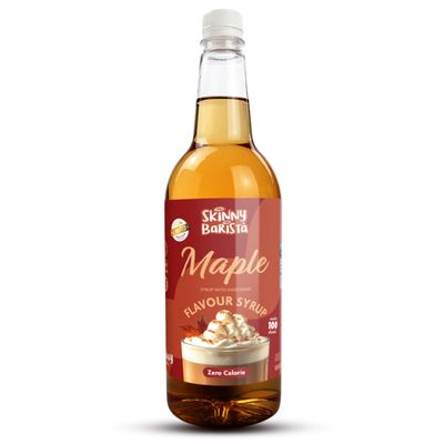 Skinny Barista Maple Coffee Syrup Zero Calorie 1L Sugar Free Syrup For Coffee, Tea, Hot Chocolate, Shakes & Desserts Vegan-Friendly, Gluten-Free & Fat-Free