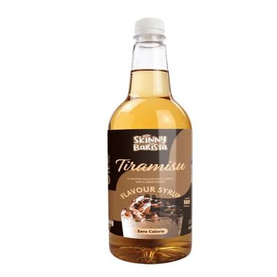 Skinny Barista Tiramisu Syrup Zero Calorie 1L Sugar Free Syrup For Coffee, Tea, Hot Chocolate, Shakes & Desserts Vegan-Friendly, Gluten-Free & Fat-Free