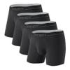 Separatec Separate Pouch Mens Underwear Breathable & Soft Moisture Wicking Micro Modal Support Boxer Briefs with Fly 4 Pack, Black*4, M view 1