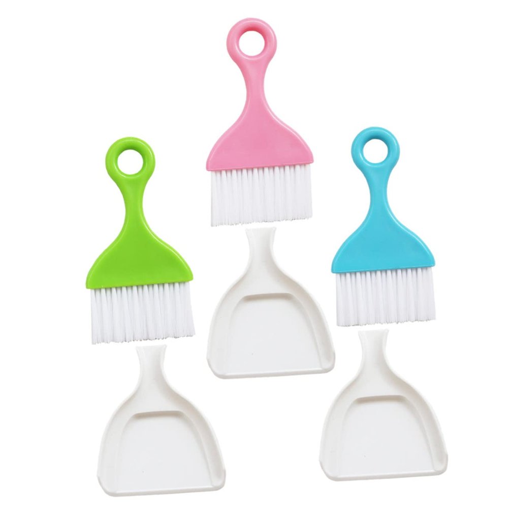 Luxshiny 3sets Cleaning Brush Desktop Household Desktop Dustpan Compact Dustpan Professional Cleaning