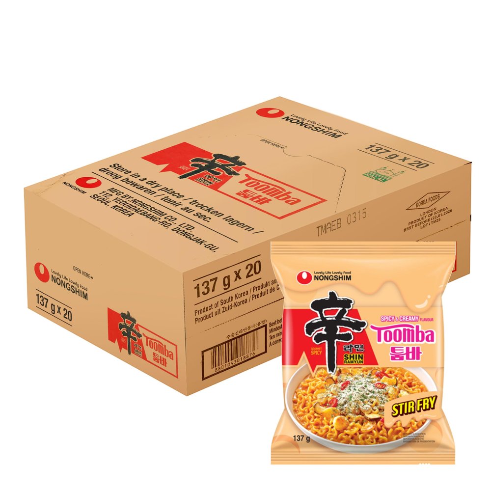 NS Korean [NEW FLAVOUR] Ramyun Stir Fry Spicy & Creamy Toomba Flavour Instant Noodle 137g | Bundle Pack | Instant Meal | Portable & Convenient HALAL (Pack of 20)