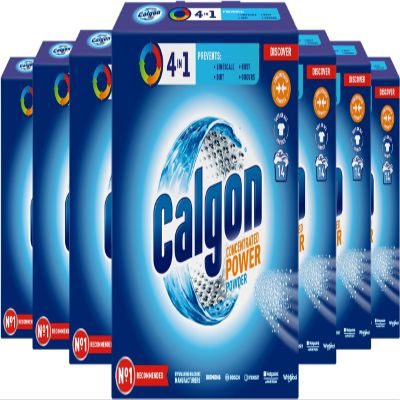 Calgon 4 in 1 Washing Machine Cleaner Limescale Protection Powder, 350g Concentrated Formula, Removes Limsecale, Residue, Rust & Malodours, Deep Clean - Pack of 7