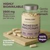 Chelated Magnesium Bisglycinate 2505mg per Daily Dose (Elemental 300 mg) - Unbuffered High Strength Magnesium Supplements for Women and Men 180 Capsules - Vegan view 2