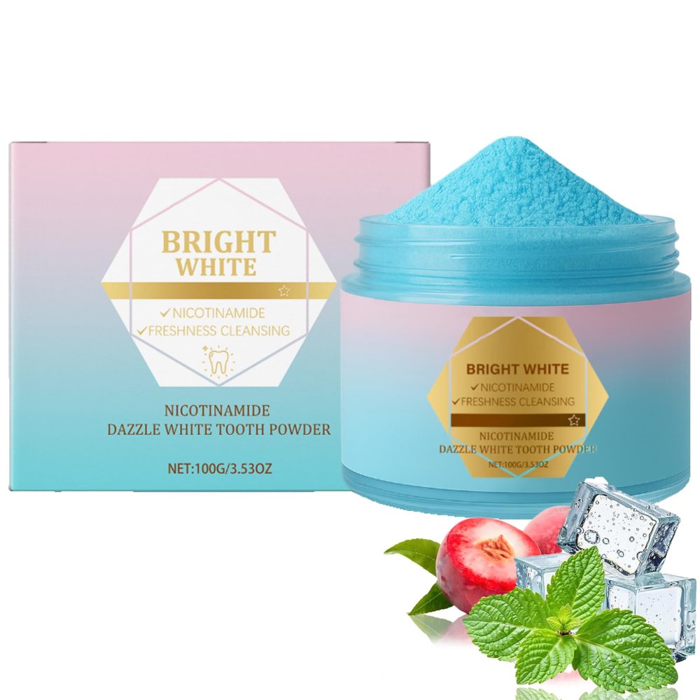 Niacinamide Whitening Toothpaste, Radiant Whitening Toothpaste,100g Nicotinamide Teeth Whitenings Powder, Niacinamide Toothpowder, Stain Removal Natural, Intensive Stain Removal & Complete Care (1)