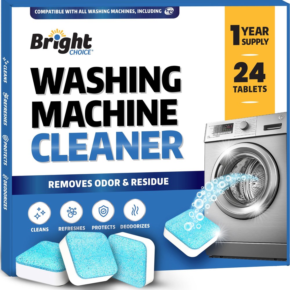 Bright Choice 24 Deep Cleaning Tablets for Front Loading Washing Machines and Front-Loading Washing Machines and Washing Machines