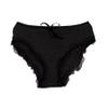 PVC Transparent Mini Patchwork Lace Panties Wet Look Leather Latex Plastic Bikini Panties Customizable,Black,XXL view 1