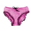 PVC Transparent Mini Patchwork Lace Panties Wet Look Leather Latex Plastic Bikini Panties Customizable,Black,XXL view 2