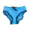 PVC Transparent Mini Patchwork Lace Panties Wet Look Leather Latex Plastic Bikini Panties Customizable,Black,XXL view 4