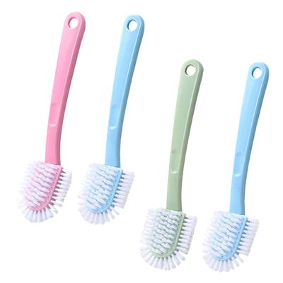 BAZEITFLOW 4pcs Shoe Cleaning Brush Tool Hanging Bath Scrubber Long Handle for Cleaning Floors and Shoes Multi-use Random Color