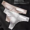 3 PCS Sexy Transparent Underwear Men Thongs Sports Fitness Letter Thin Hip Panties G-Strings Ice Silk Low Waist Seamless(Skin 3PCS,L) view 2