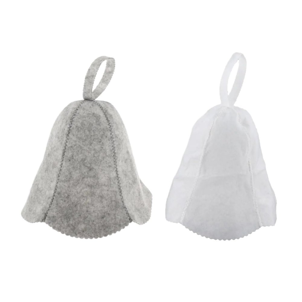 BOJHGO Sauna Hat 2pcs/set Natural Felt Sauna Hat Bathhouse Vaporarium Hat Man Woman Sauna Accessories
