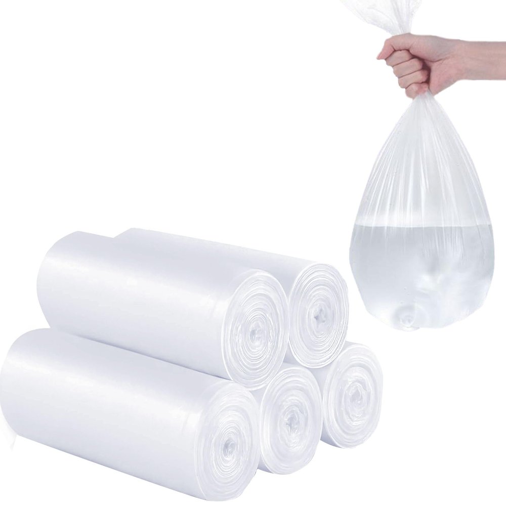 2 Gallon Small Clear Trash Bags Exact Thick Small Garbage Bags for Bathroom home office Fit 6-8Liters (500)