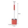 1 Pack Toilet Brush, Bathroom Silicone Toilet Brushes and Holder Sets with No-Slip Long Plastic Handle and Soft Flexible Bristles (Red) view 2
