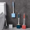 1 Pack Toilet Brush, Bathroom Silicone Toilet Brushes and Holder Sets with No-Slip Long Plastic Handle and Soft Flexible Bristles (Red) view 4