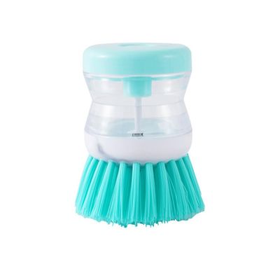1 Pack Soap Dispensing Dish Brush, Kitchen Brush for Dish Pot Pan Sink Cleaning, Green