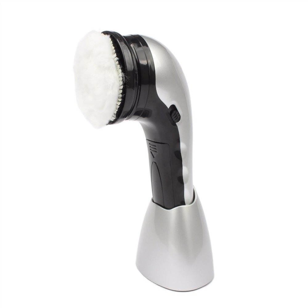 MYXJX electric shoe polisher, Cleaner Leather Polishing Machine Handheld Shoe Boot Care Wax Shining Sponge Polisher Electric(Silver)