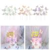 10PCS Vibranted Butterfly Cake Toppers Reusable Paper Baking Decoration Food Grade Safe Decoration For Wedding Birthday view 2