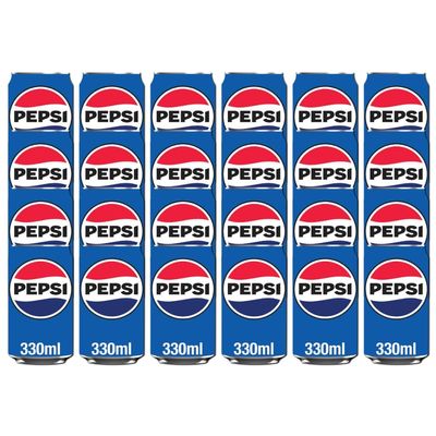 Pepsii Original Cola Flavoured Fizzy Soft Drink with Sugar and Sweetners 330ml Can Suitable for Vegan Recyclable (Pack of 24)