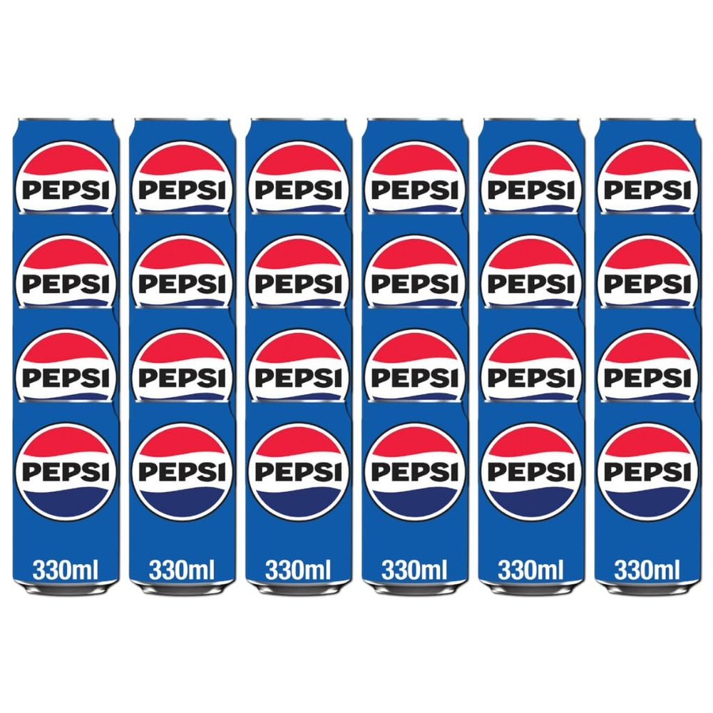 Pepsii Original Cola Flavoured Fizzy Soft Drink with Sugar and Sweetners 330ml Can Suitable for Vegan Recyclable (Pack of 24)