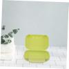 2pcs Portable Green Plastic Soap Box with Lid Travel view 3
