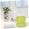 2pcs Portable Green Plastic Soap Box with Lid Travel view 4