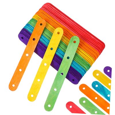 Colored Wooden Ice Cream Sticks for Craft and Dessert Projects
