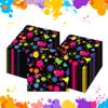100 Pcs Glow Party Napkins Neon Birthday Rainbow Disposable Paper Tissue Napkins for Musical Leaf Soccer Party Decorations Supplies Glow in The Dark Parties, Music Festivals, Graduation, BBQs view 1