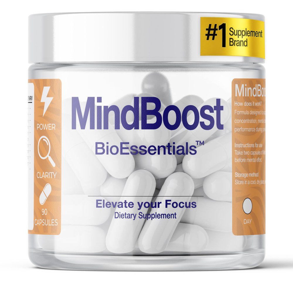 BioEssentials MindBoost 10-Ingredient Nootropic Stack Citicoline 280mg & L-Tyrosine 280mg Cognitive Function & Mental Focus PS 100mg + Uridine Creatine ALA Mg Zn 90 Vegan HPMC Capsules