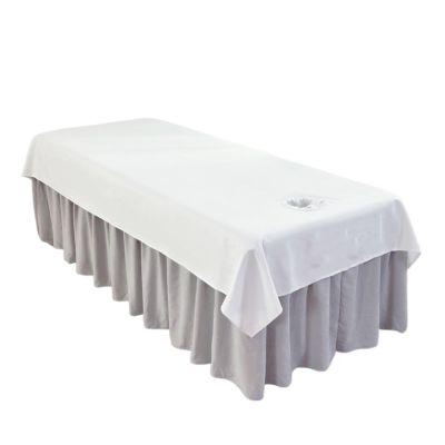 120x230cm 1Pcs Plain Beauty Salon Bed Sheets SPA Massage Tuina Anti-shrink Soft Skin-friendly Bedding Table Cover With/no Hole For Beauty Salon, Massage, Tattoo, Hotels(WHITE,120x230 no hole)