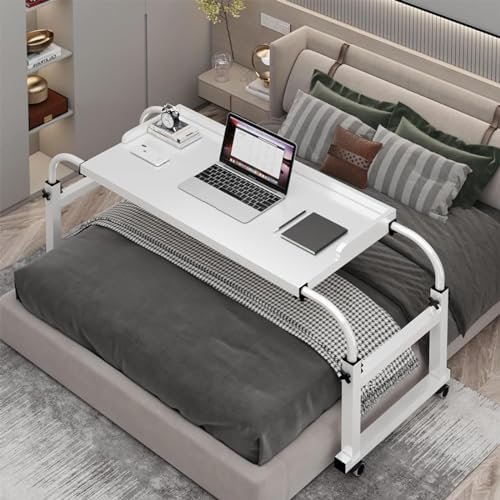 Bed Desk Over, Over bed Table Table for Twin Full Queen King Size Bed Frame Over Bed Desk Height Adjustable Rolling Medical Table Over bed Table with 4 Wheels Computer Workstation Over bed