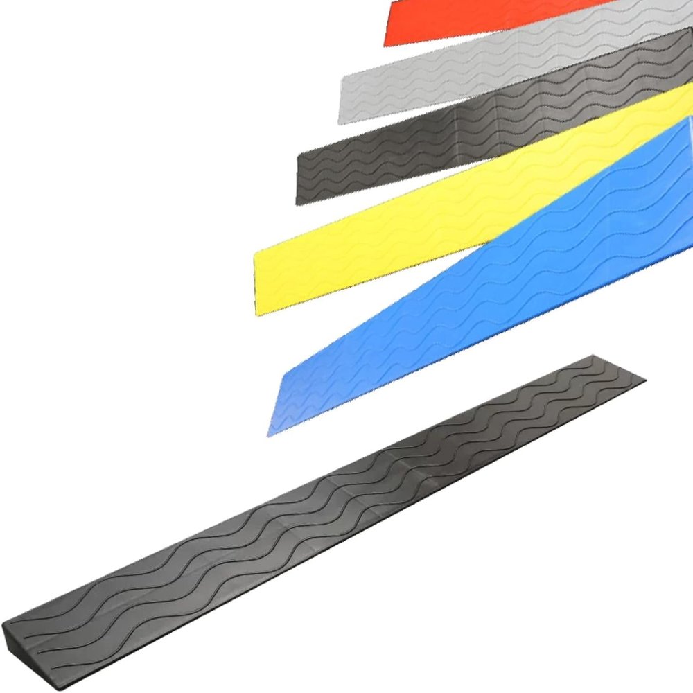 Threshold Ramp Durable Solid Rubber with 2200lbs Load Capacity Non-Skid and Anti-Slip Surface Wheelchair Ramp for Doorways and Bathroom (2.9 Inch Rise)(Gray)