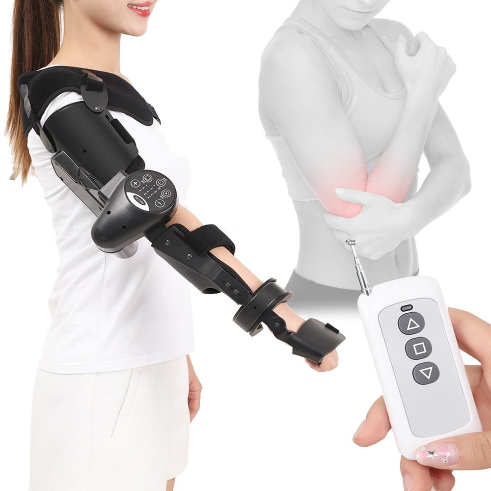 Arm Rehabilitation Device - Electric Elbow Rehabilitation Training Device, Elbow Support Arm Exerciser with Remote Control and Timing Function,for Elbow Rehabilitation Exercise (One Color Right)
