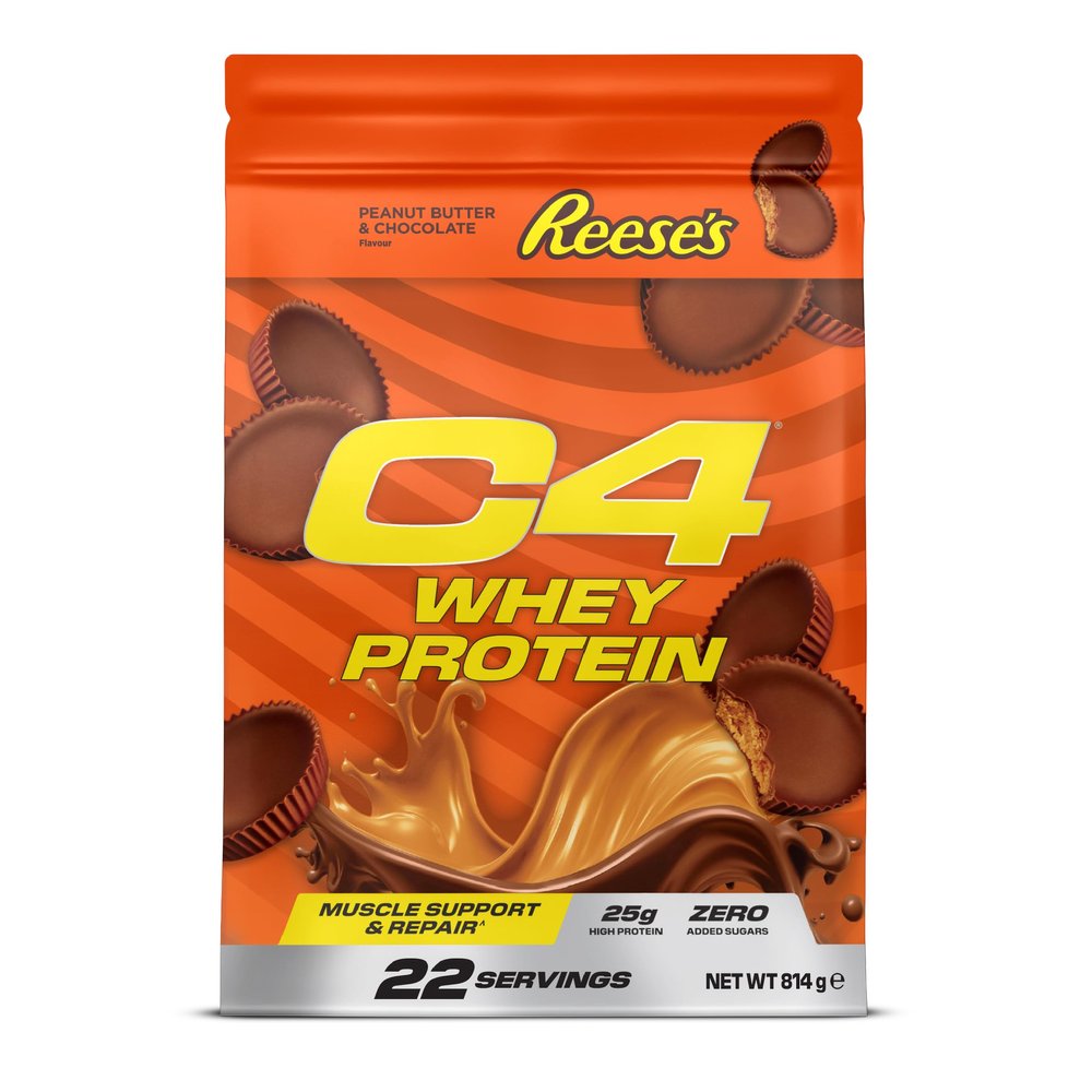 Cellucor C4 Whey Protein Powder, Reese's Peanut Butter & Chocolate, 25g Protein, Low Sugar, Post-Workout Recovery, 22 Servings