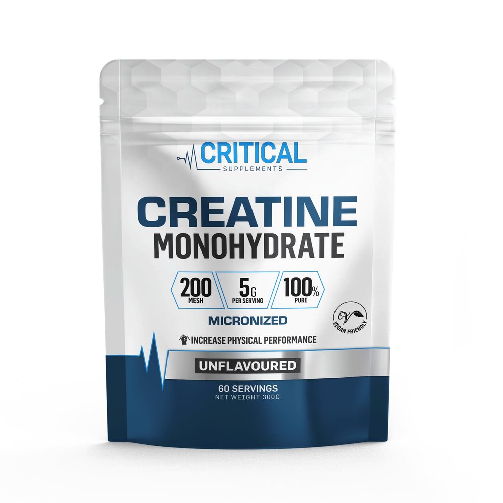 Creatine Monohydrate Powder 300g (60 x 5g Servings) - Micronized Pure Creatine Powder to Support Muscle Growth for Men & Women - Vegan Workout Supplement - Unflavoured, Critical Supplements