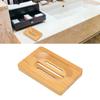 Elegant Bamboo Soap Dish Holder for Bathroom - 4pcs Self-Draining Soap Tray with Bamboo Material - Ideal for Home and Hotel Use view 3