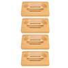 Elegant Bamboo Soap Dish Holder for Bathroom - 4pcs Self-Draining Soap Tray with Bamboo Material - Ideal for Home and Hotel Use view 4