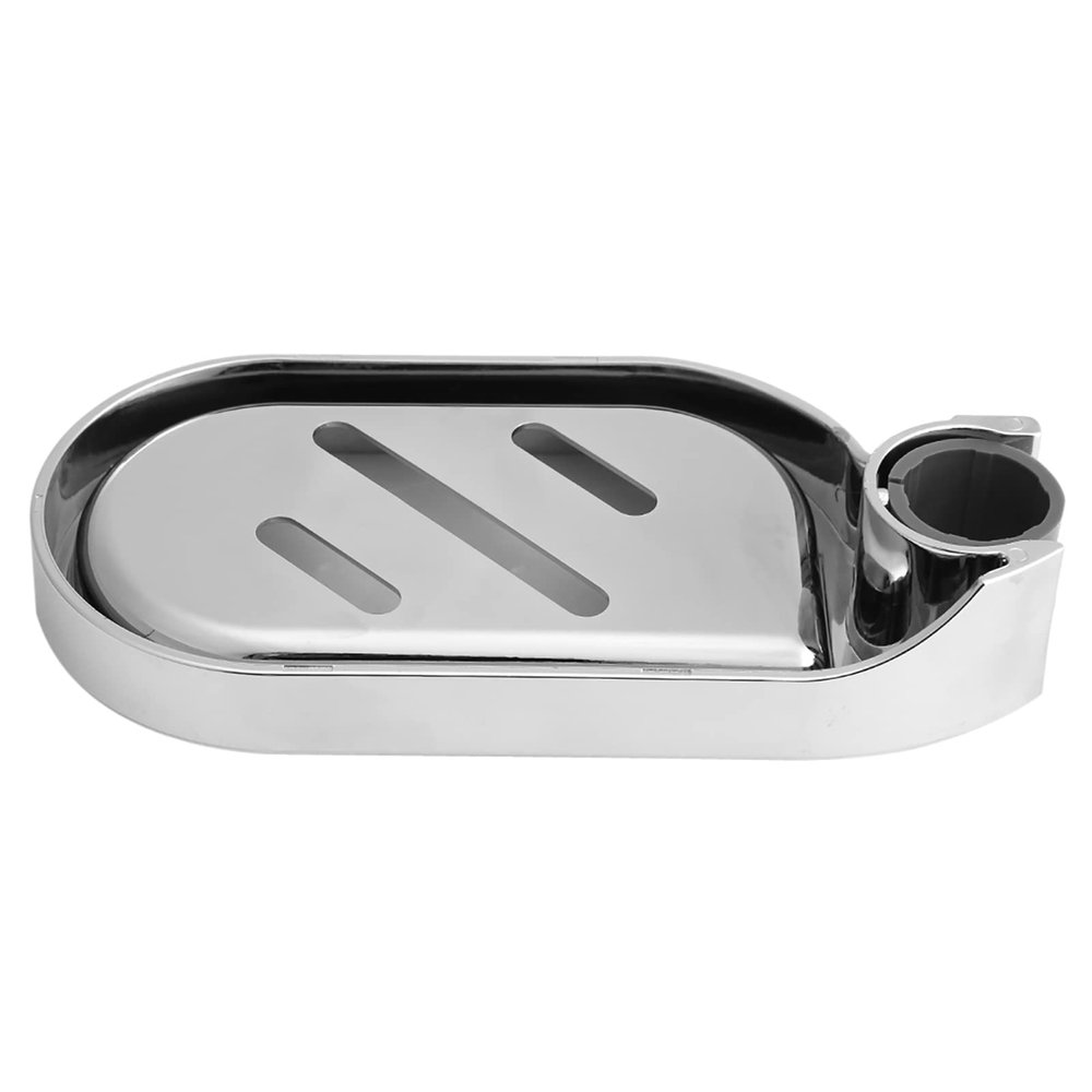 Adjustable ABS Dish Holder Practical Shower Rod Slide Bathroom Gadget for Keeping Dry with Easy Installation Instructions