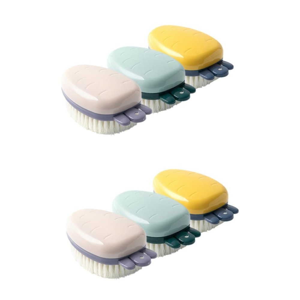 VALICLUD 6pcs Hand Scrub Creative Laundry Brush for Cleaning Clothes Shoes and Garments Small Scrubbing Brush for Boot and Sneaker Care for Stain Removal at Home